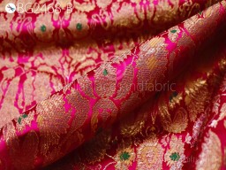 Wedding dresses magenta banarasi brocade by the yard costumes material skirts crafting home decor upholstery clutches cushion covers fabric